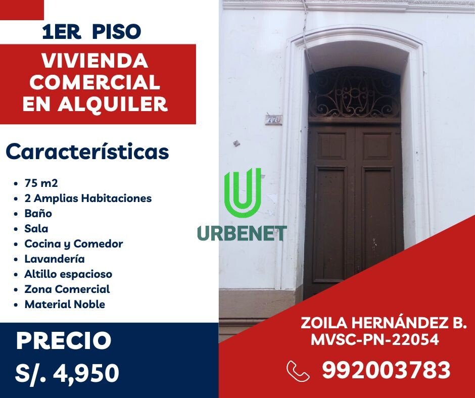 SE ALQUILA DEPARTAMENTO COMERCIAL EN PARURO